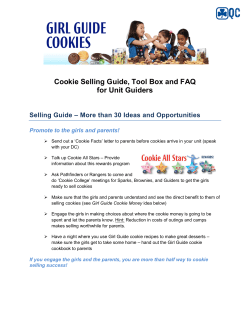 Cookie Selling Guide, Tool Box and FAQ for Unit Guiders