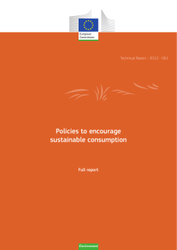 Policies to encourage sustainable consumption