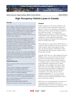 High Occupancy Vehicle Lanes in Canada