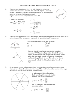 Precalc Exam 6 Review Sheet Solutions