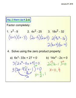 4. Solve using the zero product property: a) 6x