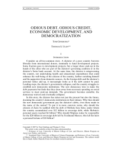 odious debt, odious credit, economic development