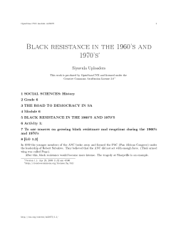 Black resistance in the 1960`s and 1970`s