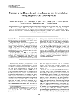 Changes in the Disposition of Oxcarbazepine and Its - E