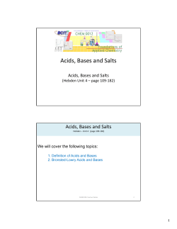 Acids, Bases and Salts