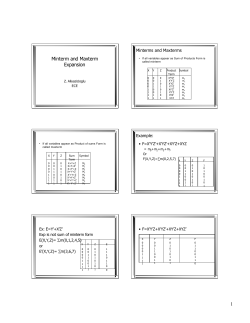 1 Minterm and Maxterm Expansion