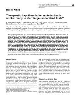 Therapeutic hypothermia for acute ischemic stroke: ready