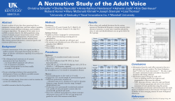 A Normative Study of the Adult Voice