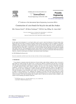 Construction of a test bench for bicycle rim and disc brakes