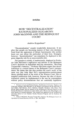 HOW "DECENTRALIZATION" RATIONALIZES OLIGARCHY: JOHN