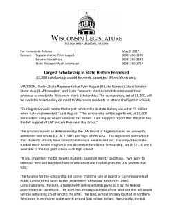 Largest Scholarship in State History Proposed