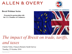 The impact of Brexit on trade, tariffs, and taxes