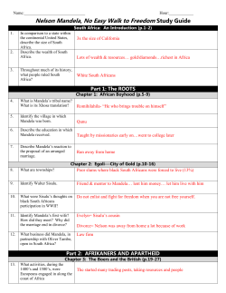 Nelson Mandela, No Easy Walk to Freedom Study Guide