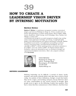How to Create a Leadership Vision Driven by Intrinsic Motivation