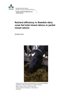 Nutrient efficiency in Swedish dairy cows fed total mixed