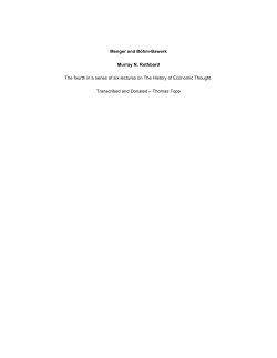 Menger and B&ouml;hm-Bawerk