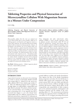 Tabletting Properties and Physical Interaction of Microcrystalline