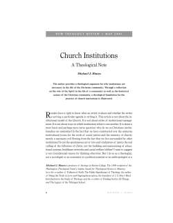 NTR-May01 A - Theophilus: The Student Journal of Catholic