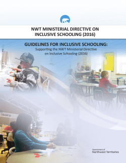 NWT Ministerial Directive on Inclusive Schooling