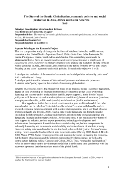 The State of the South: Globalisation, economic policies and social