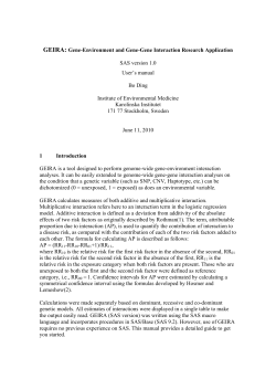 For submission to Genetic Epidemiology