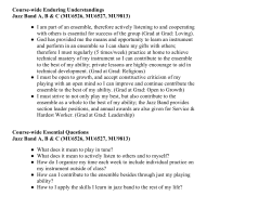 Course-wide Enduring Understandings Jazz Band A, B