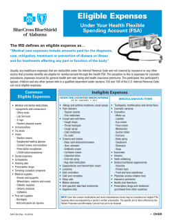 Eligible Expenses - Using your health flexible spending account (FSA)