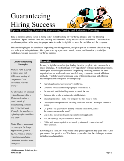 Guaranteeing Hiring Success