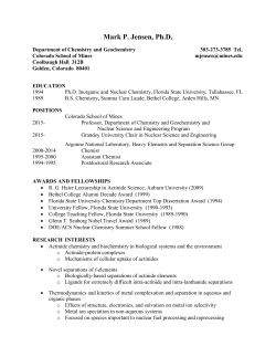 Full CV (PDF file) - Department of Chemistry, CSM