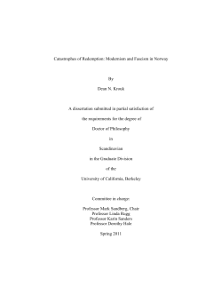 Catastrophes of Redemption: Modernism and Fascism in Norway By