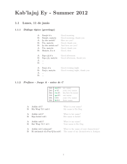 Kaqchikel Field Notes
