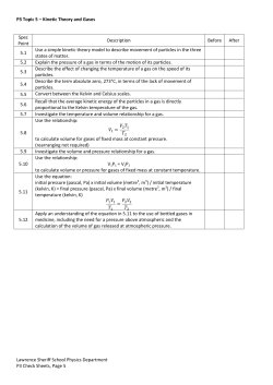 P3 Topic 5 &ndash; Kinetic Theory and Gases Lawrence Sheriff School