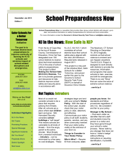 School Preparedness - State of New Jersey