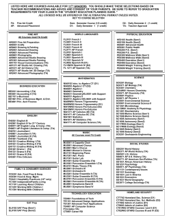 JHS 2017-18 Course Offerings Grade 11