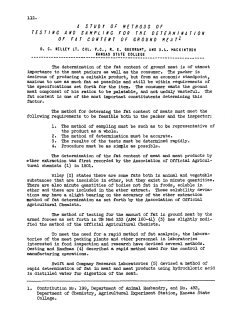 a study of methods of testing and sampling for the determination of