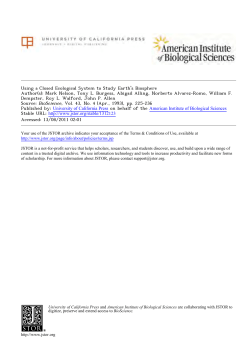 Using a Closed Ecological System to Study Earth`s Biosphere