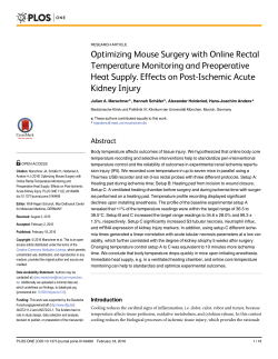 Optimizing Mouse Surgery with Online Rectal Temperature
