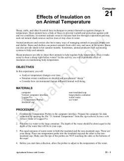 Effects of Insulation on on Animal Temperature