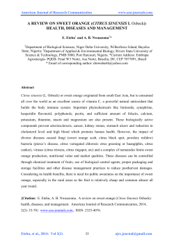 A review on sweet orange (Citrus sinensis L osbeck): health