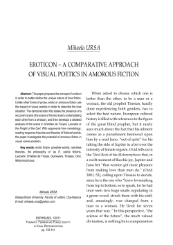 eroticon &ndash; a comparative approach of visual poetics in amorous fiction