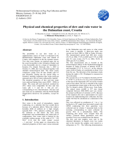 Physical and chemical properties of dew and rain water in the