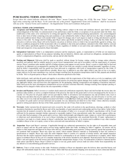 PURCHASING TERMS AND CONDITIONS