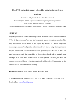 TGA-FTIR study of the vapors released by triethylamine
