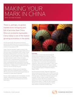 MAKING YOUR MARK IN CHINA