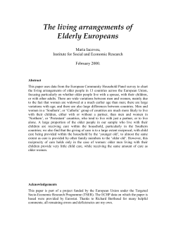 The living arrangements of Elderly Europeans