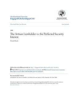 The Artisan Lienholder vs. the Perfected Security Interest