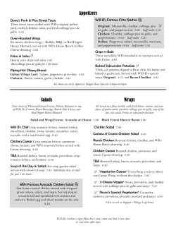 Printable Menu!