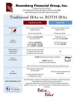 Traditional IRAs vs. ROTH IRAs - Rosenberg Financial Group, Inc.