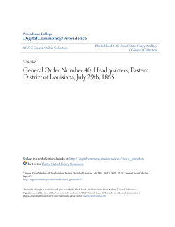 General Order Number 40 - DigitalCommons@Providence