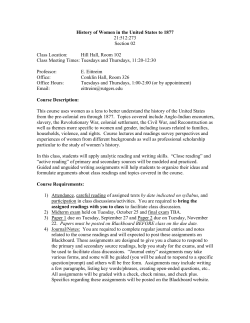 History of Women to 1877